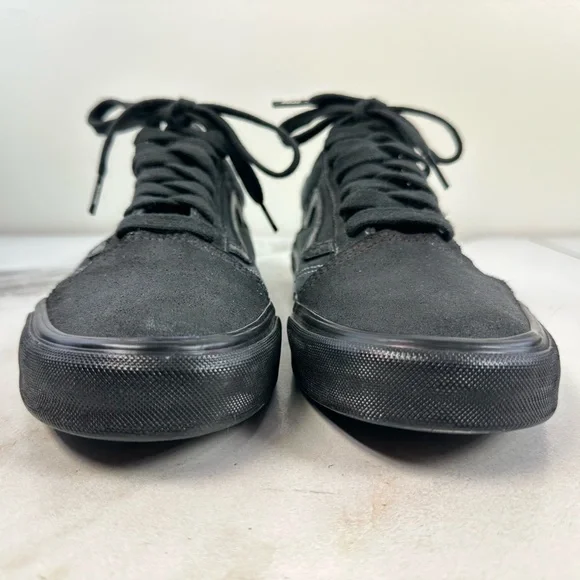 Vans Men's Old Skool Low All Black Canvas Sneakers Skate Tennis Shoes, 11 - Picture 5 of 16